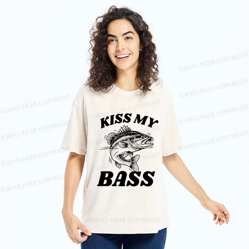 Tokyo-Tiger Bass Pun Funny Washed T-Shirt