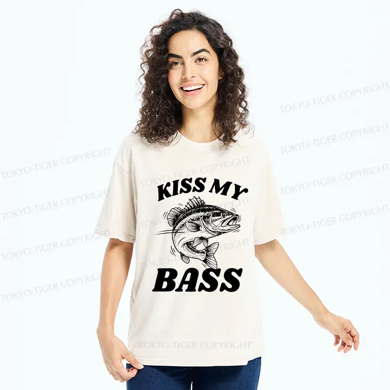 Tokyo-Tiger Bass Pun Funny Washed T-Shirt
