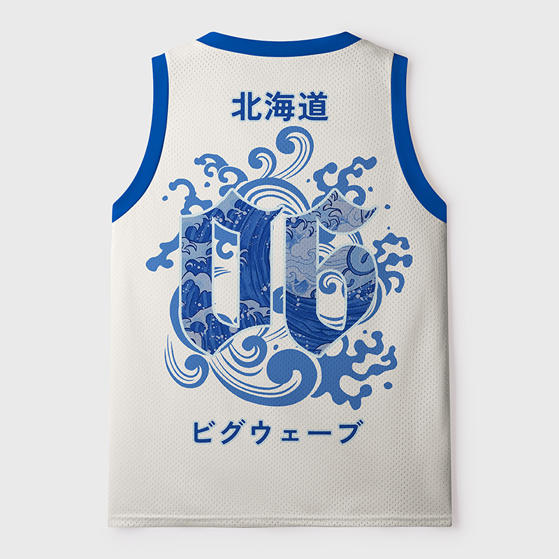 Tokyo-Tiger Hokkaido’s Great Blue Wave Mesh Tank Top