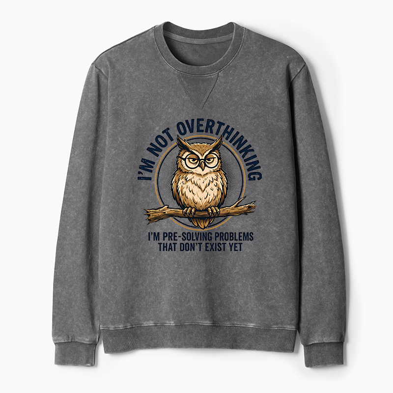 Tokyo-Tiger Overthink Master Owl Washed Terry Sweatshirt