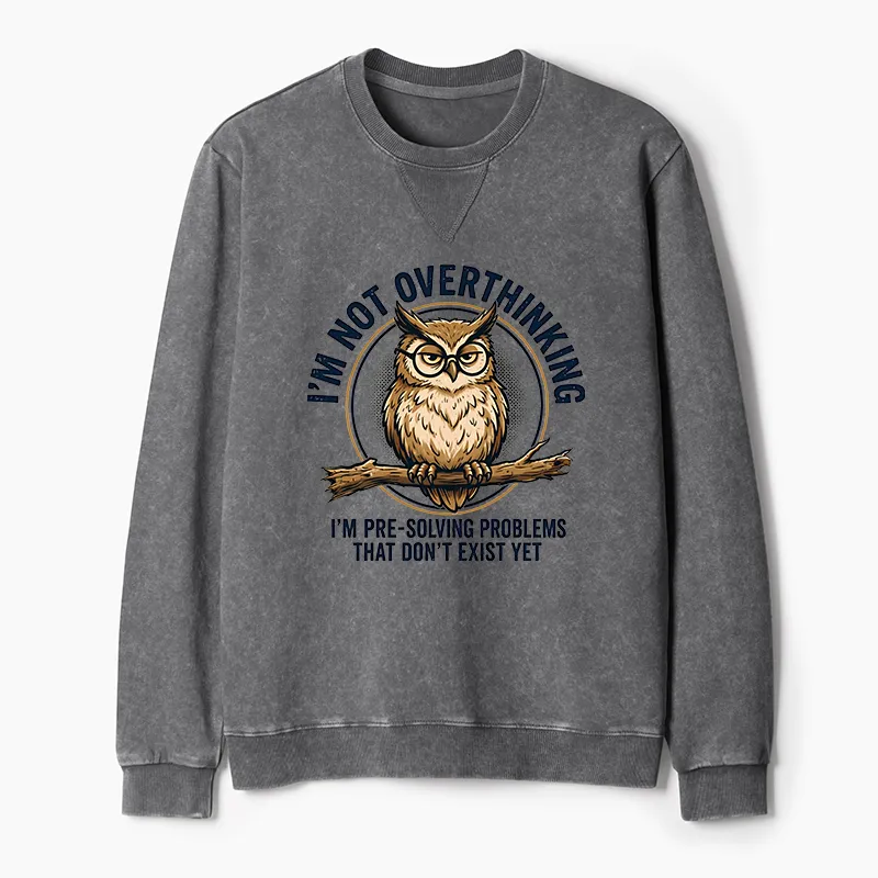 Tokyo-Tiger Overthink Master Owl Washed Terry Sweatshirt