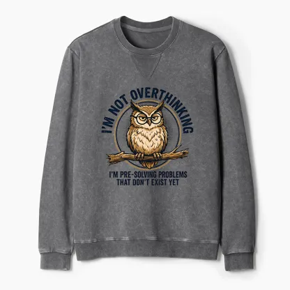 Tokyo-Tiger Overthink Master Owl Washed Terry Sweatshirt