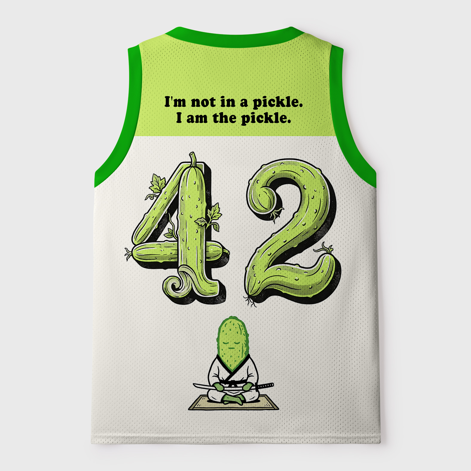 Tokyo-Tiger Funny Cucumber Samurai Mesh Tank Top