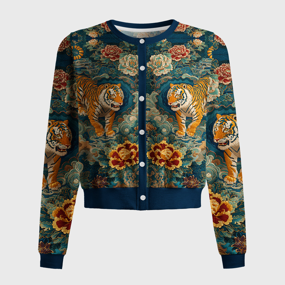 Tokyo-Tiger Imperial Tiger Tapestry Women's Lightweight Cardigan