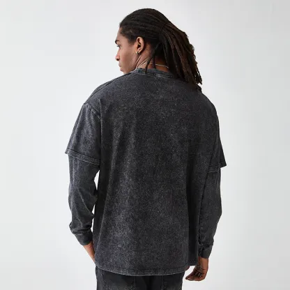 Tokyo-Tiger Hokkaido Wave Japan Washed Double Layer T-Shirt