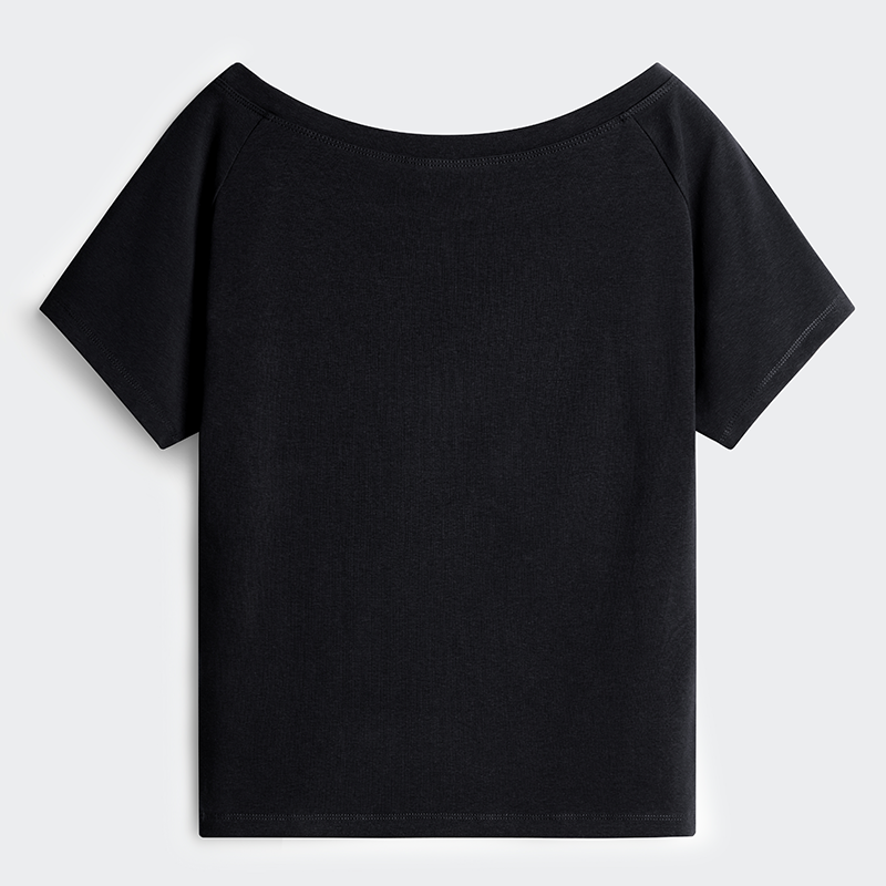 Tokyo-Tiger Vintage Japanese Crane Kanji Off Shoulder T-Shirt