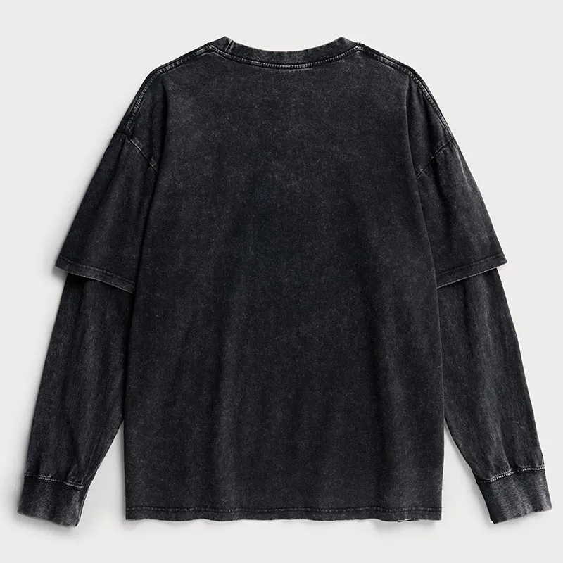 Tokyo-Tiger The Horrors Persist Frog Washed Fake Two-Piece T-Shirt