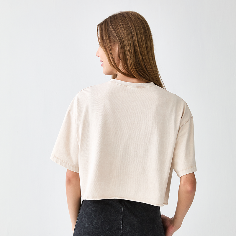 Tokyo-Tiger Raven's Question Women's Washed Crop T-Shirt