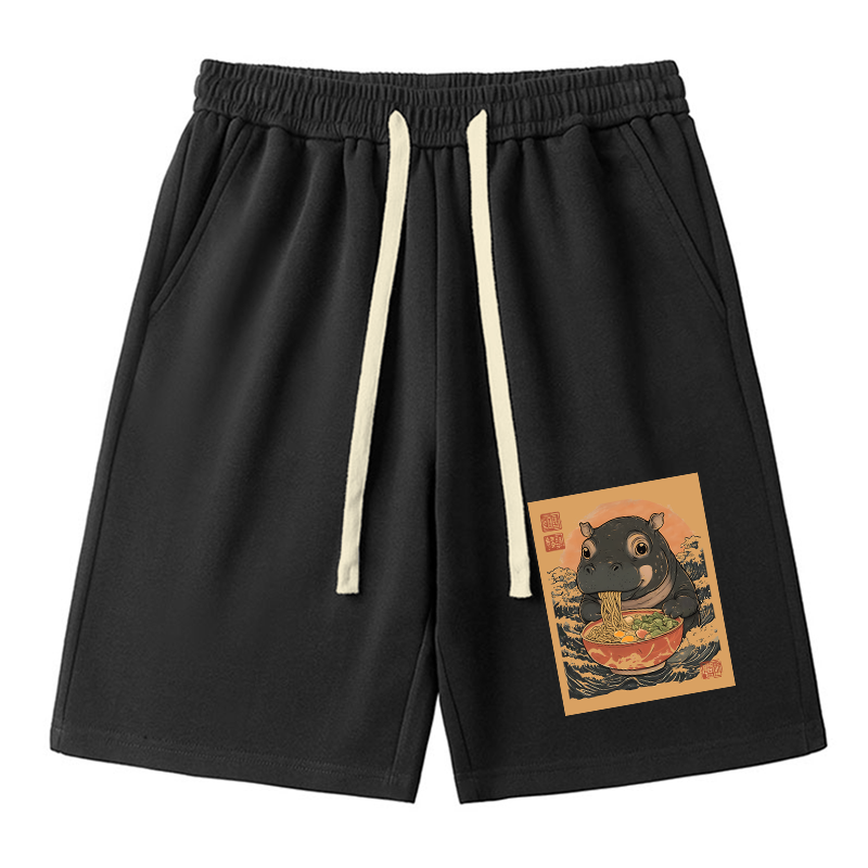 Tokyo-Tiger Moo Deng Eat Ramen Unisex Shorts