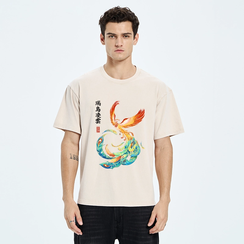 Tokyo‑Tiger Lucky Phoenix Art Washed T‑Shirt