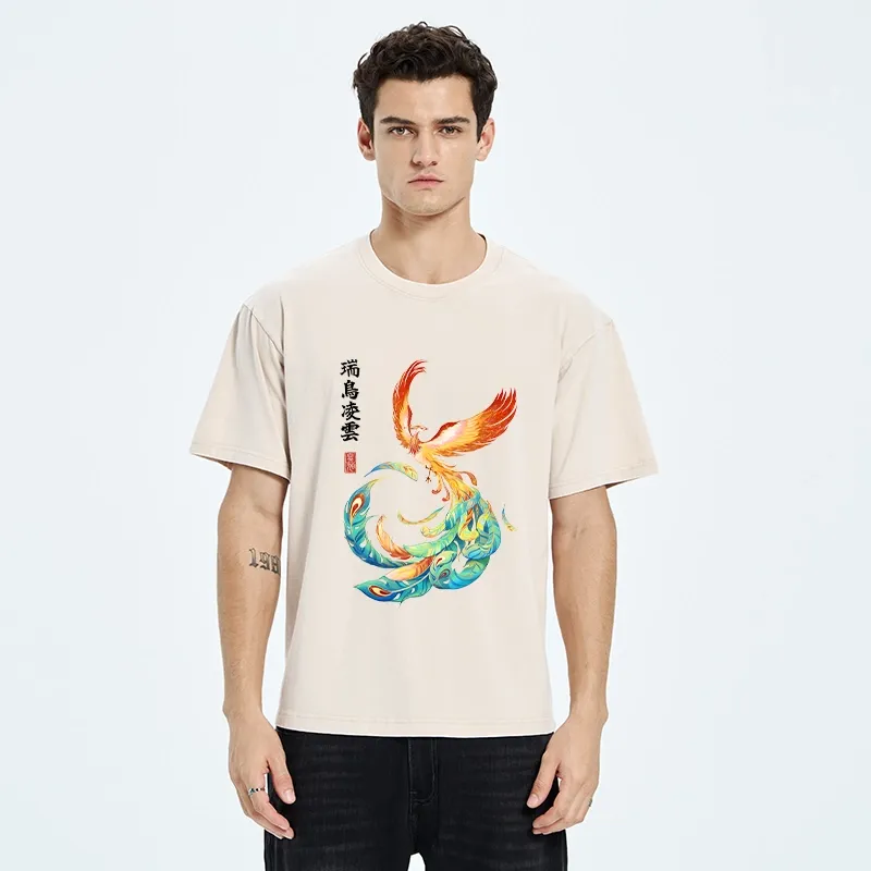 Tokyo‑Tiger Lucky Phoenix Art Washed T‑Shirt