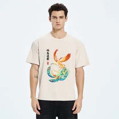 Tokyo‑Tiger Lucky Phoenix Art Washed T‑Shirt