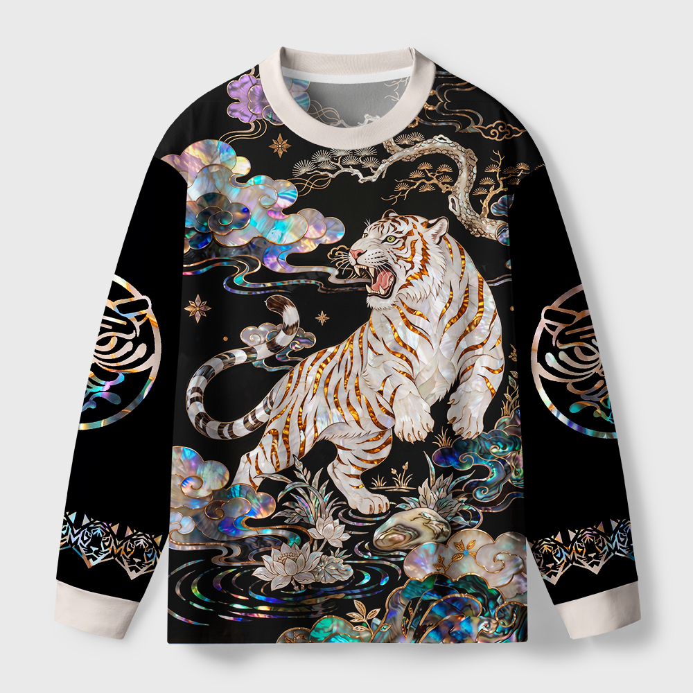 Tokyo-Tiger Celestial Tiger Rising Eco-Friendly Long Sleeve T-Shirt