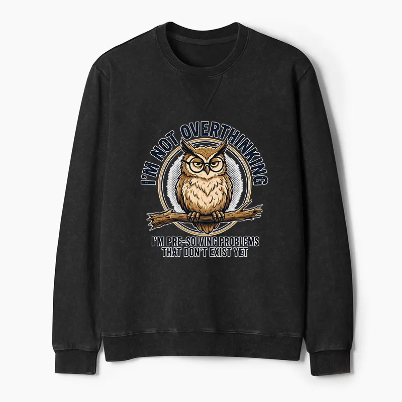 Tokyo-Tiger Overthink Master Owl Washed Terry Sweatshirt