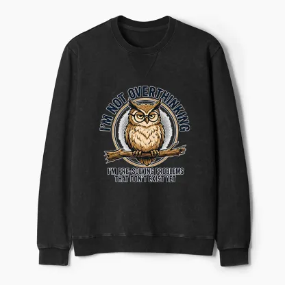 Tokyo-Tiger Overthink Master Owl Washed Terry Sweatshirt