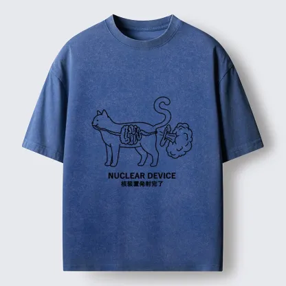 Tokyo‑Tiger Funny Nuclear Cat Meme Washed T‑Shirt