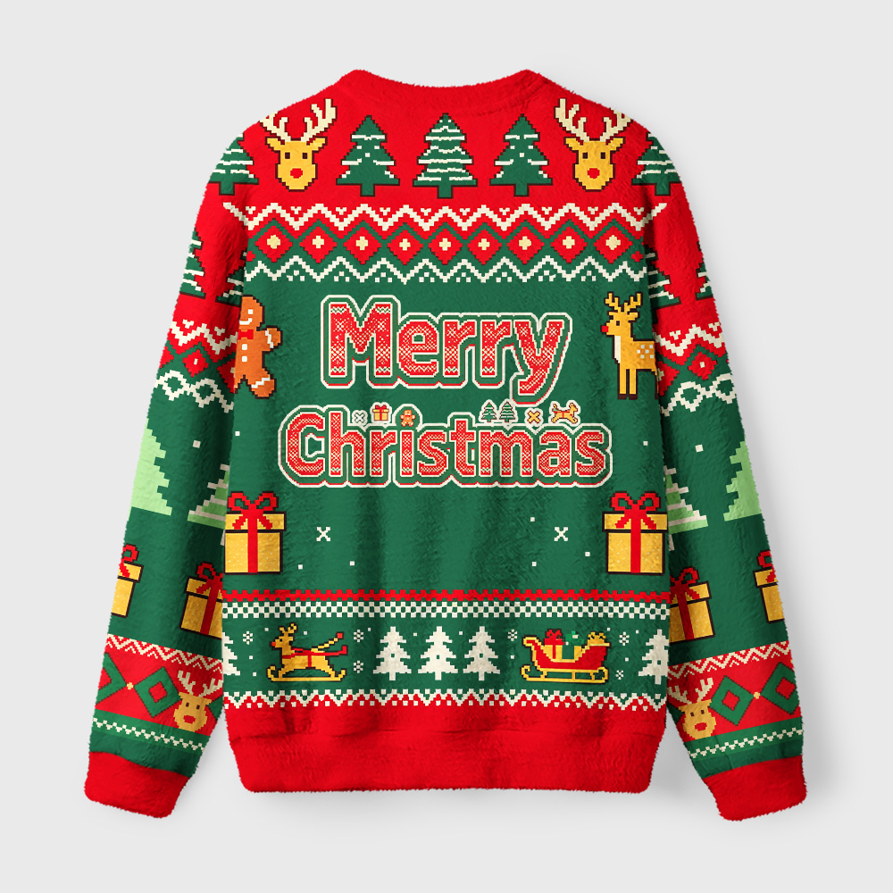 Tokyo-Tiger Gift Beneath The Tree Fuzzy Christmas Ugly Sweatshirt