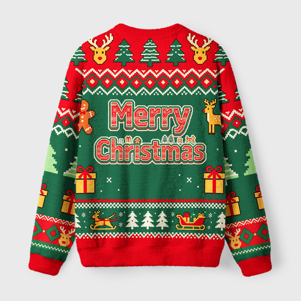 Tokyo-Tiger Gift Beneath The Tree Fuzzy Christmas Ugly Sweatshirt