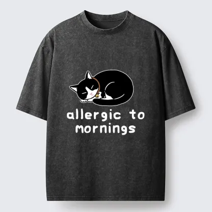Tokyo‑Tiger Funny Sleep Cat Meme Washed T-Shirt