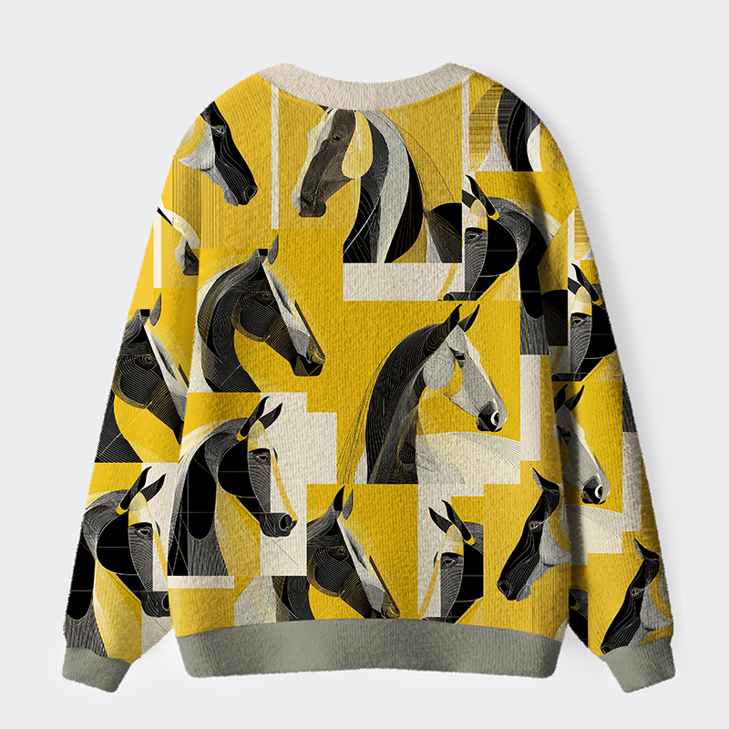 Tokyo-Tiger Golden Gallop Ugly Cardigan Sweater