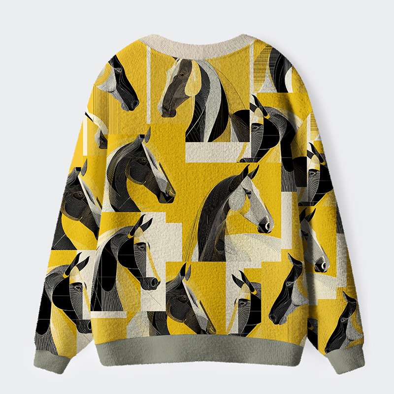 Tokyo-Tiger Golden Gallop Ugly Cardigan Sweater