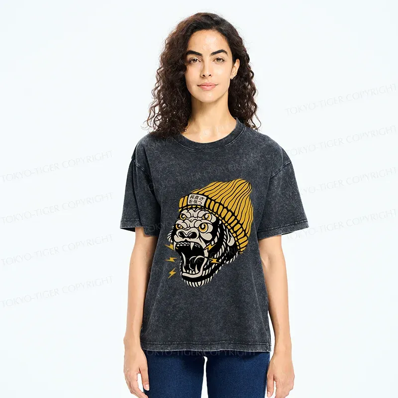 Tokyo-Tiger Howler Monkey Washed T-Shirt