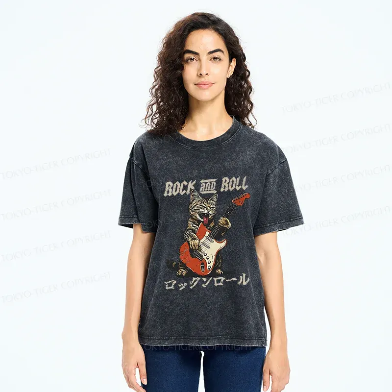 Tokyo-Tiger Rock Cool Cat Washed T-Shirt