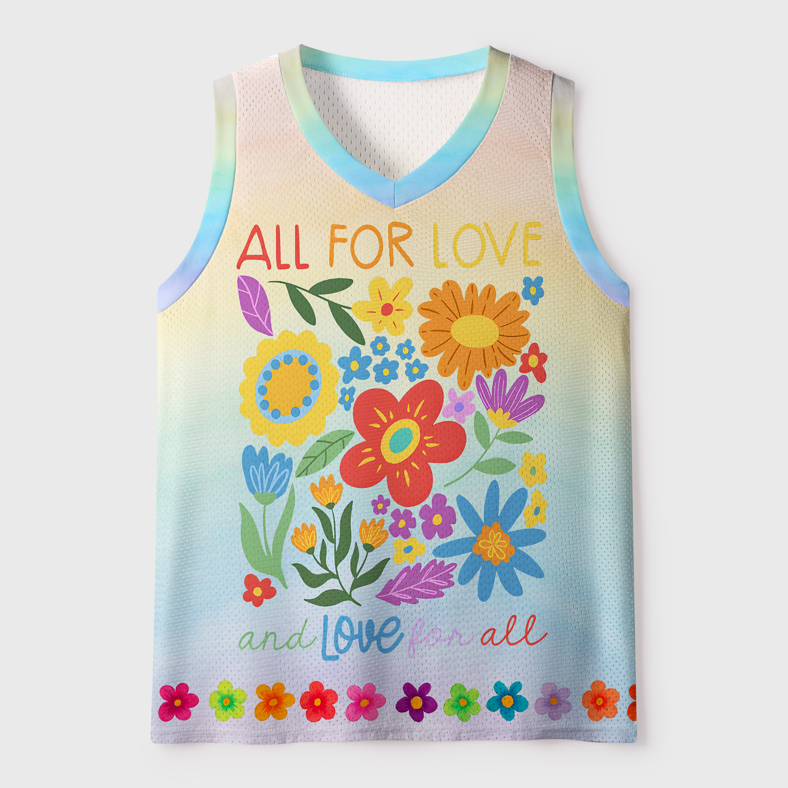 Tokyo-Tiger Pastel Rainbow Garden Mesh Tank Top
