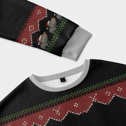 Tokyo-Tiger I Want a Moo Deng Christmas Ugly Sweatshirt