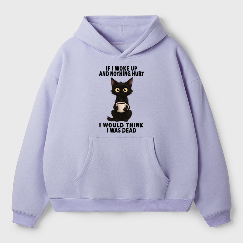 Tokyo-Tiger Funny Cute Black Cat And Coffee Meme Adult Fleece Hoodie