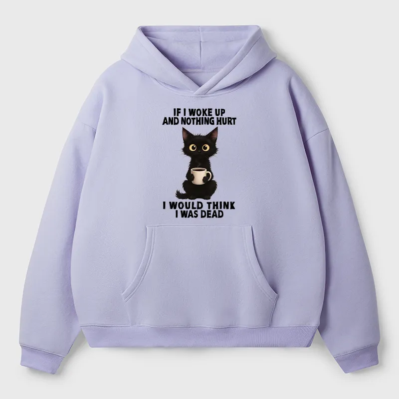 Tokyo-Tiger Funny Cute Black Cat And Coffee Meme Adult Fleece Hoodie