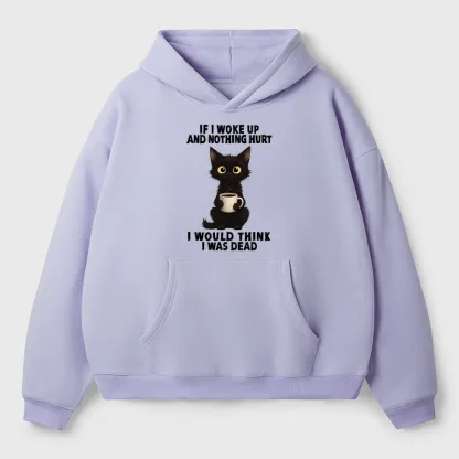 Tokyo-Tiger Funny Cute Black Cat And Coffee Meme Adult Fleece Hoodie
