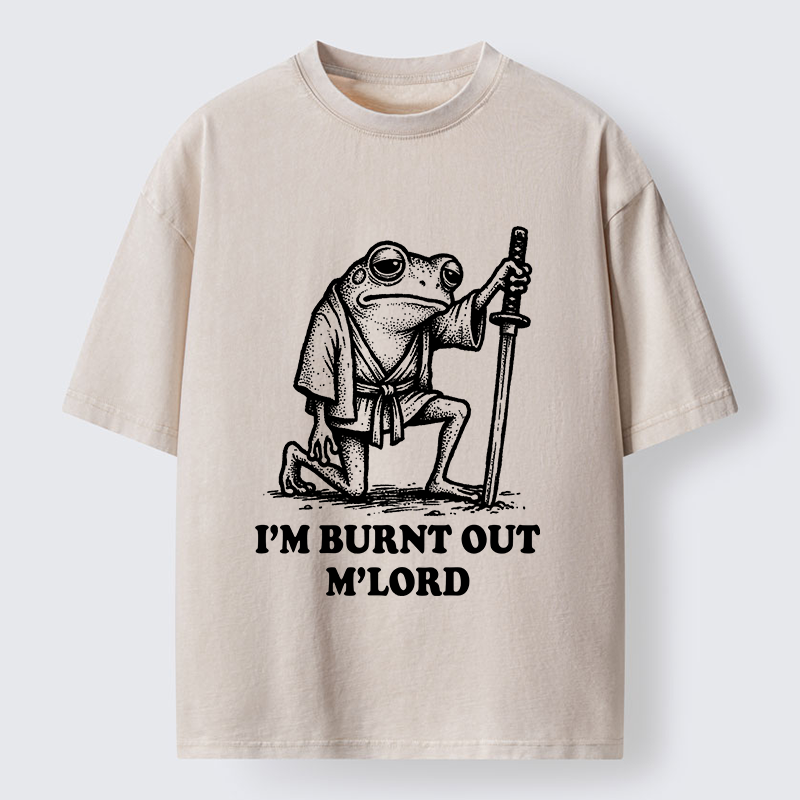 Tokyo‑Tiger Tired Frog Samurai Washed T-Shirt