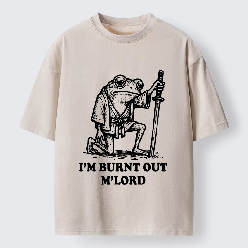 Tokyo‑Tiger Tired Frog Samurai Washed T-Shirt