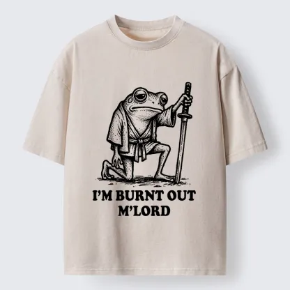 Tokyo‑Tiger Tired Frog Samurai Washed T-Shirt