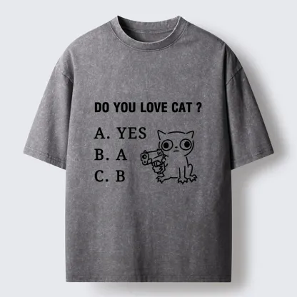 Tokyo-Tiger Funny Cat Quiz Meme Washed T-Shirt