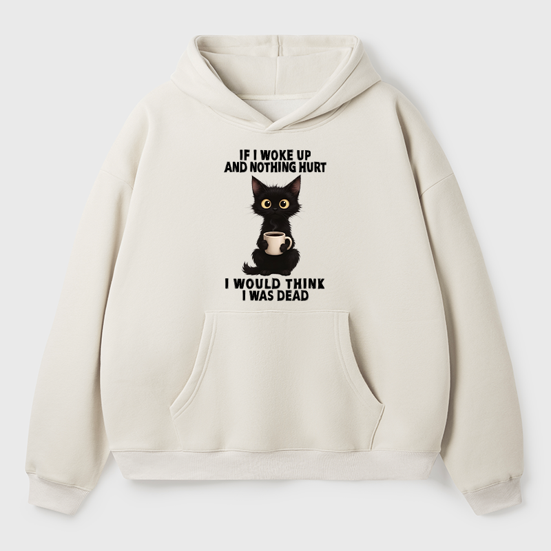 Tokyo-Tiger Funny Cute Black Cat And Coffee Meme Adult Fleece Hoodie