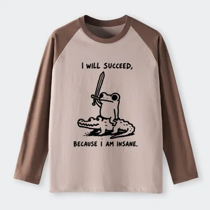 Tokyo-Tiger Warrior Frog Funny Meme Raglan Long Sleeve T-shirt