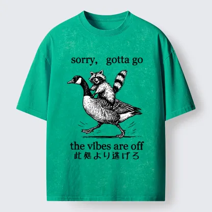 Tokyo‑Tiger Raccoon Goose Escape Washed T-Shirt