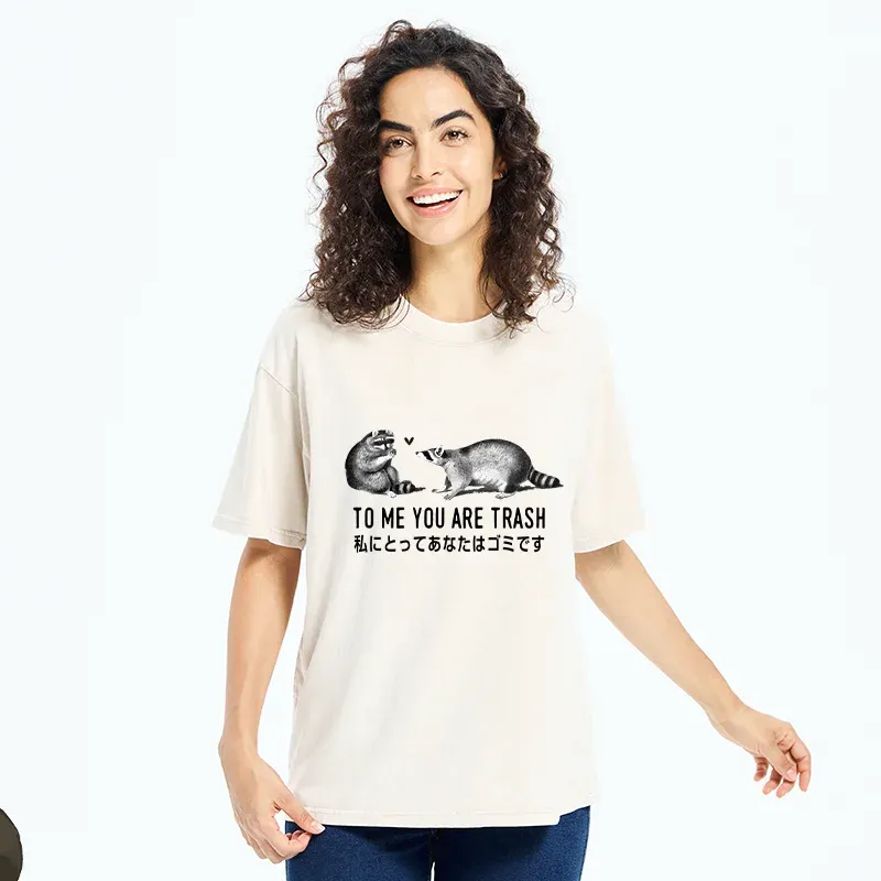 Tokyo-Tiger Raccoon Courting Washed T-Shirt