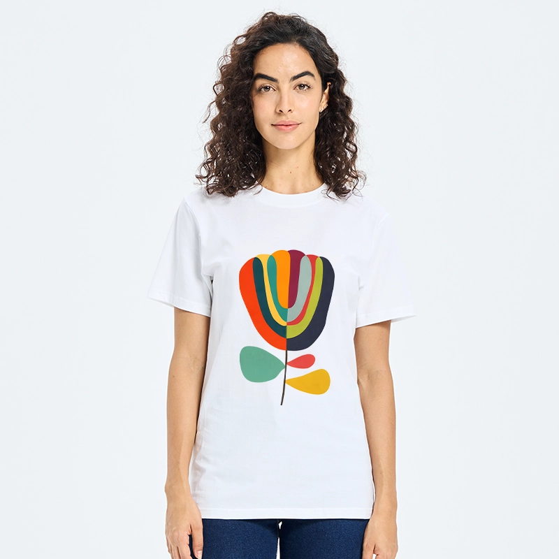 Tokyo-Tiger Colorful Flower Minimalist Print Classic T-Shirt