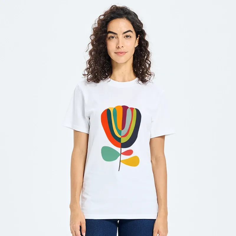 Tokyo-Tiger Colorful Flower Minimalist Print Classic T-Shirt