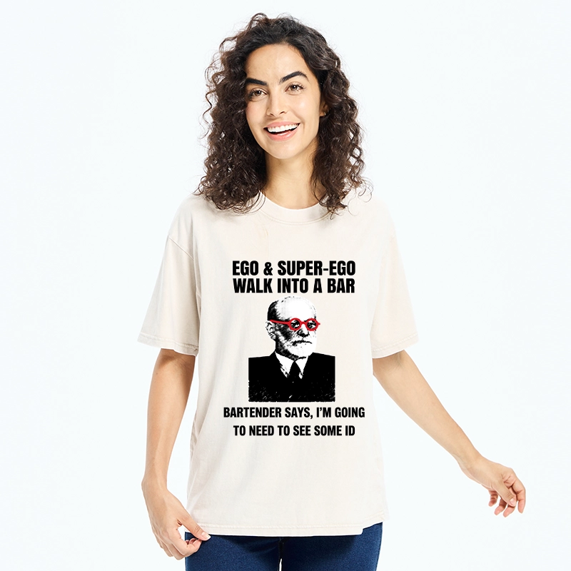 Tokyo-Tiger Funny Psychology Bar Joke Washed T-Shirt