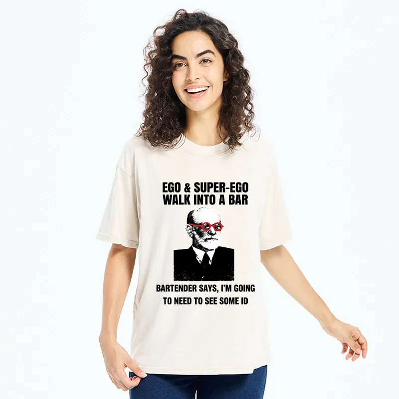 Tokyo-Tiger Funny Psychology Bar Joke Washed T-Shirt