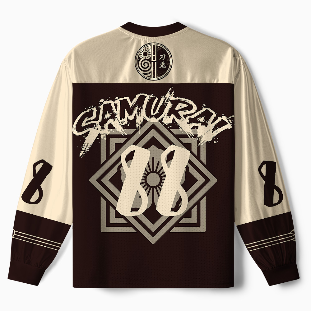 Tokyo-Tiger Rabbit Japanese Samurai Paneled Long Sleeve Jersey