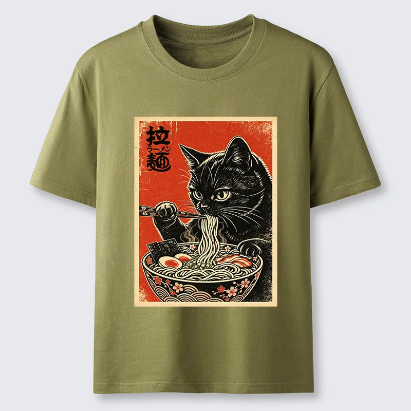Tokyo-Tiger Japanese Ramen Cat Art Classic T-Shirt