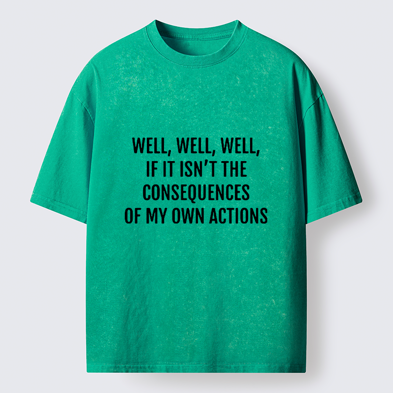Tokyo-Tiger Funny Consequence Meme Washed T-Shirt
