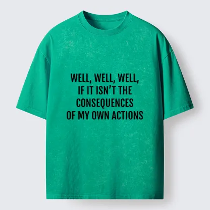 Tokyo-Tiger Funny Consequence Meme Washed T-Shirt