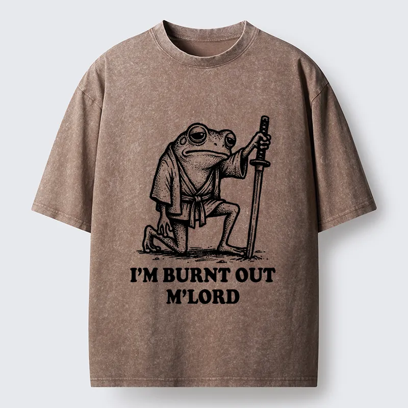 Tokyo‑Tiger Tired Frog Samurai Washed T-Shirt