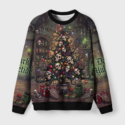Tokyo-Tiger Dark Yuletide Fuzzy Christmas Ugly Sweatshirt